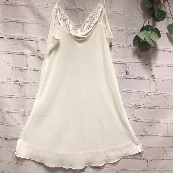 Vintage SLIP Dress Shear w Lace off White by Dentelle      Size M - Picture 10 of 15